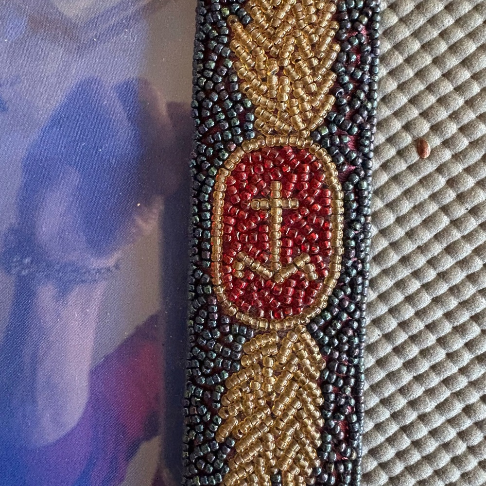 Beaded Picture Frame with Naval/military motif 5x7” - Picture 5 of 5
